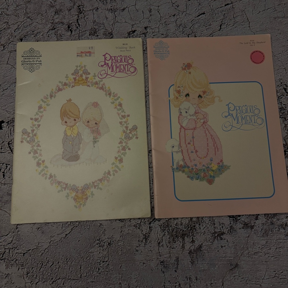 Precious Moments Counted Cross Stitch Patterns, Two Vintage Booklets